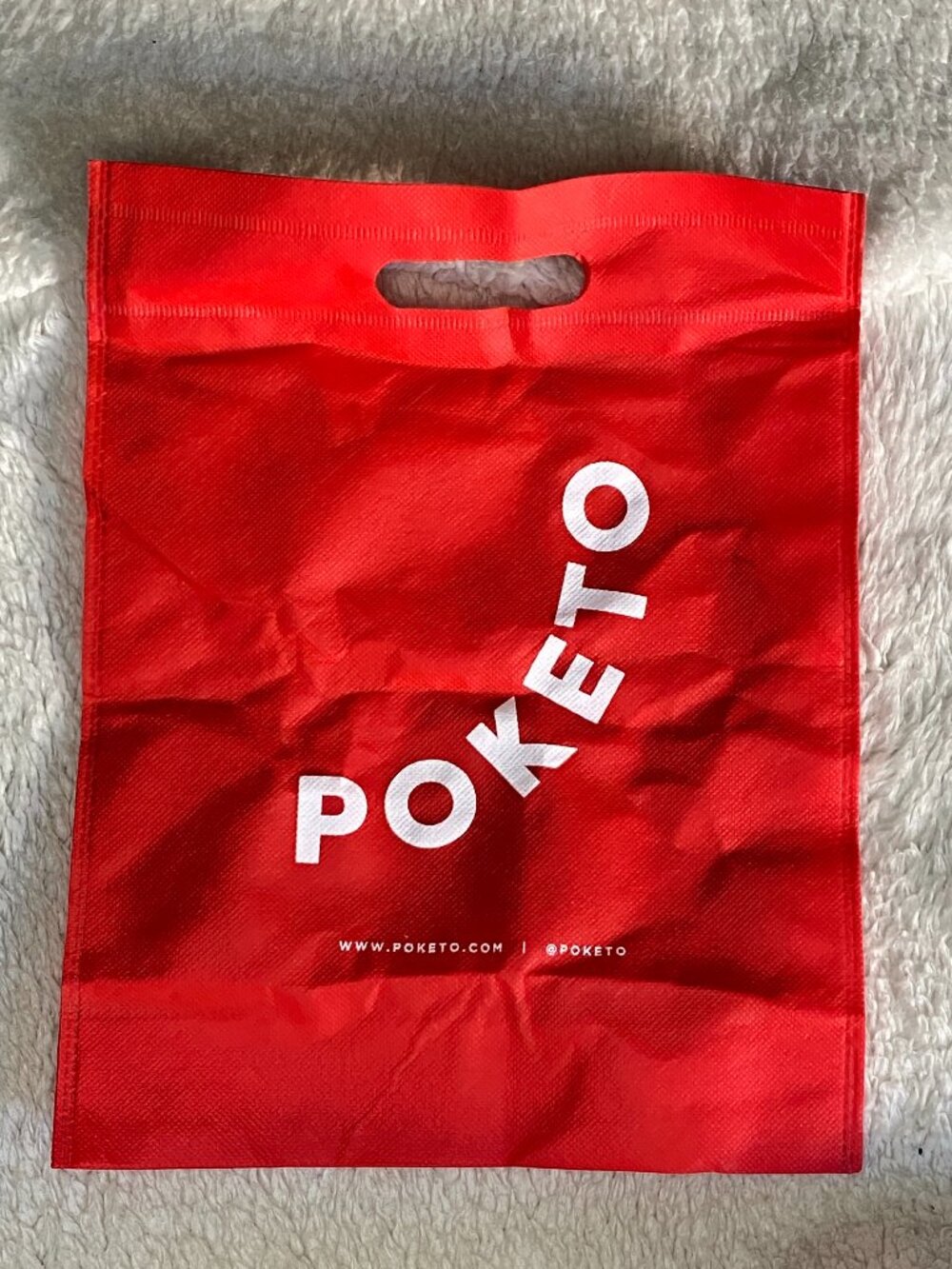 Poketo Red Reusable Shopping Tote Bag | Non-Woven